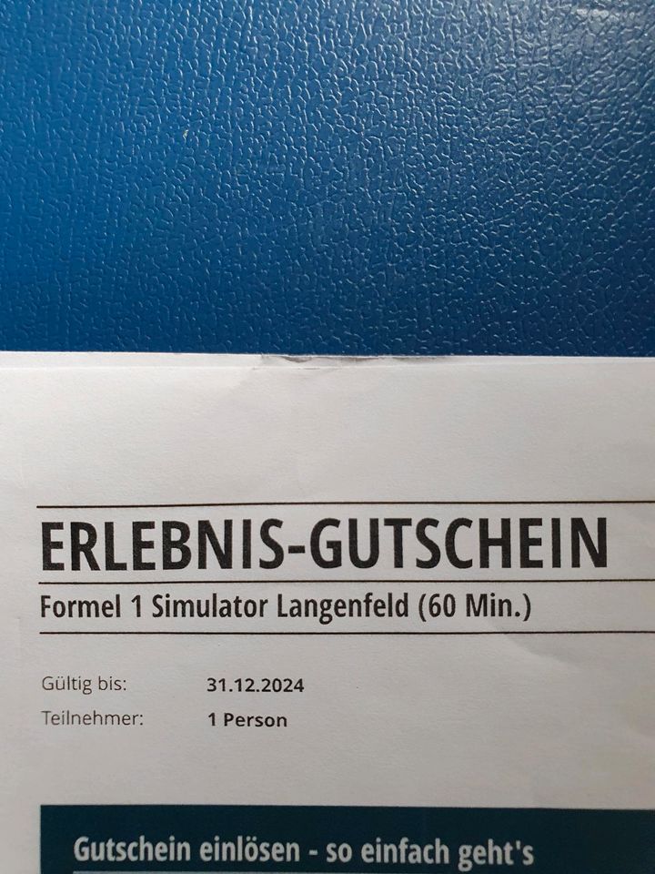 Formel 1 Simulator Gutschein Jochen Schweizer in Ratingen