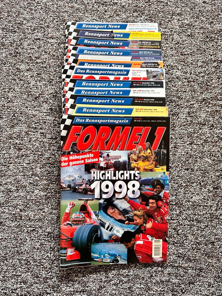 Formel 1 Rennsport Magazin / F1 Racing Hefte ’98 bis ’99 in Hannover