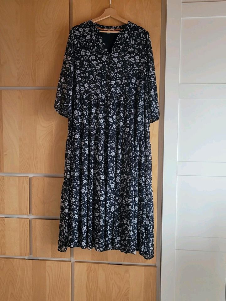 Esprit Damen Kleid - Dunkelblau mit Blumenmuster - Größe 42 in Coburg