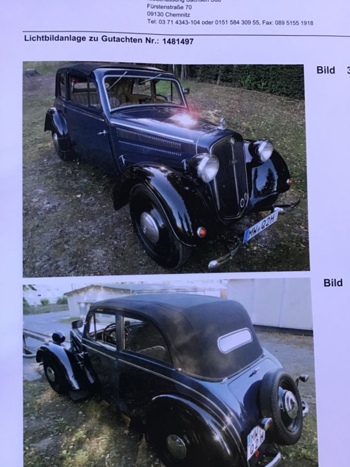 DKW F 8 Cabrio Limousine 1939 meisterklasse blechbeblankung selte in Burgstädt