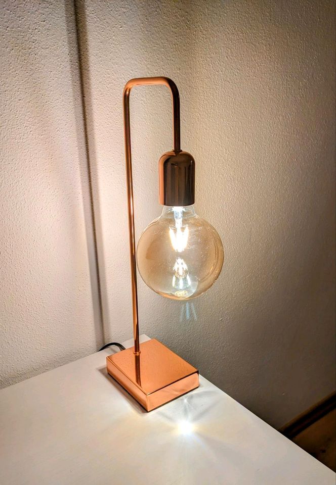 Design Dekor Industrial Chic Stehlampe Tischlampe rose gold in Ainring