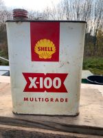 Shell X-100 weiß Öldose 60er Jahre Vespa Scooter Deko Garage Nordrhein-Westfalen - Korschenbroich Vorschau