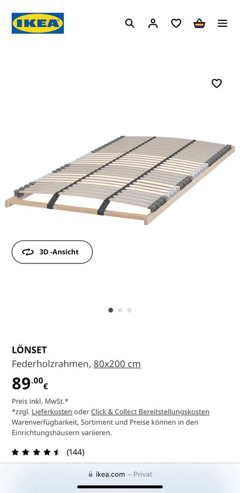NEU   IKEA  Lönset Federholzrahmen Lattenrost 80*200 in Frankfurt am Main