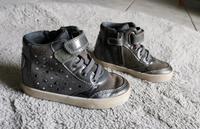 Geox high Sneaker 23 Übergang Leder Lederschuhe steinchen silber Bayern - Rednitzhembach Vorschau