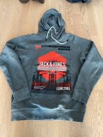 Jack & Jones Kapuzensweatshirt Hoodie grau mit Motiv Gr. M Top Hessen - Dreieich Vorschau