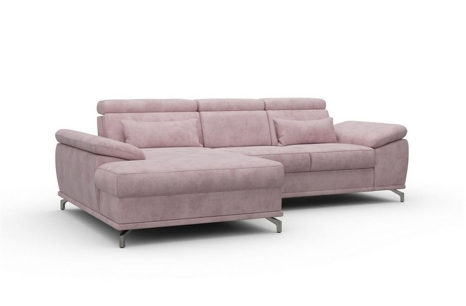 Ecksofa & Hocker 295cm Federkern Schlaffunktion Bettkasten Rose in Köln