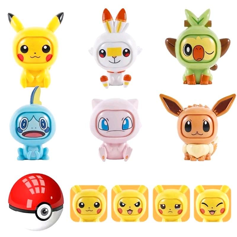 Anime Kawaii Gesicht veränderbare Pokemon Figuren Set,Pokeball in Bremerhaven