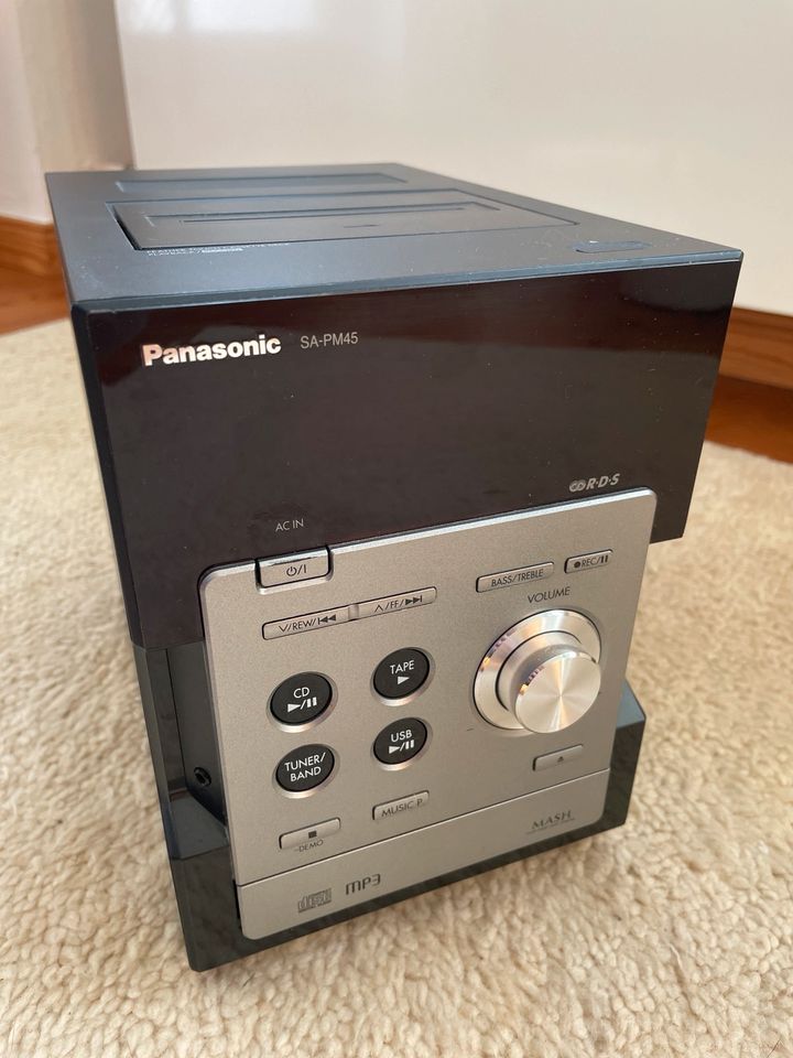 Stereoanlage Panasonic SA-PM45, Kasette, CD, USB, 63 Watt in Düsseldorf