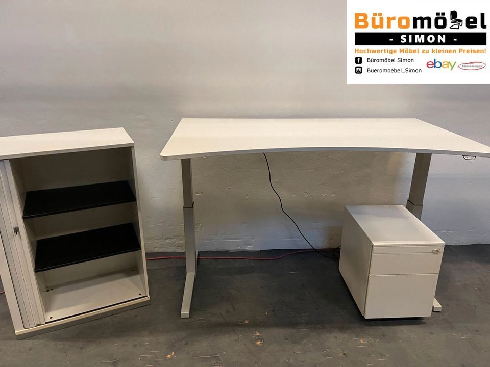 ❗️ 120x Top Steelcase elektrisch Höhenverstellbare Schreibtische / Komplettset/ Büro/ Rollcontainer/ Büroeinrichtung/ Aktenschrank/ Sideboard/ Cheftisch/ Stehtisch/ Bürocontainer/ Hochwertig in Linden