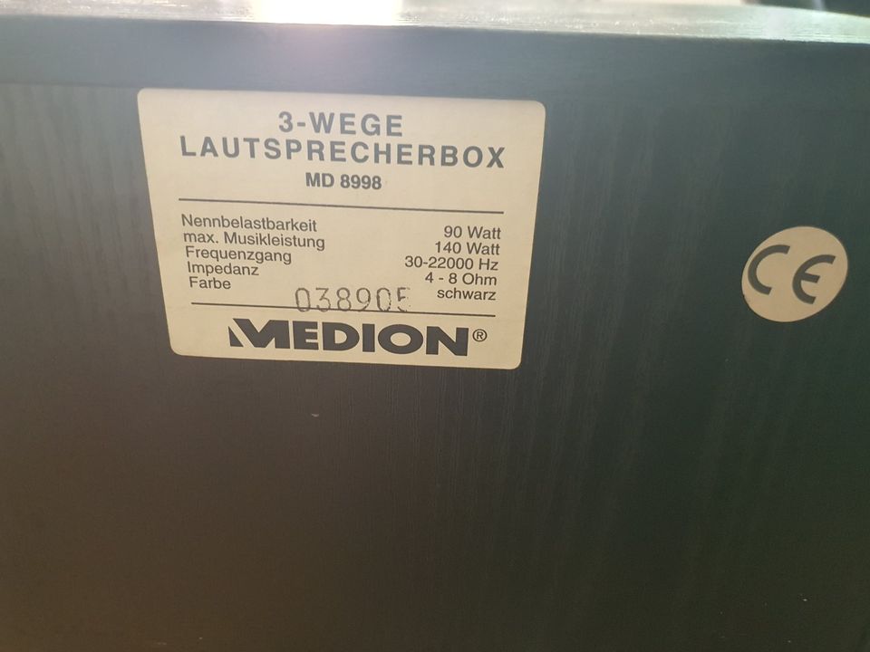 2 Stereo Lautsprecher Medion schwarz Holz in Jena