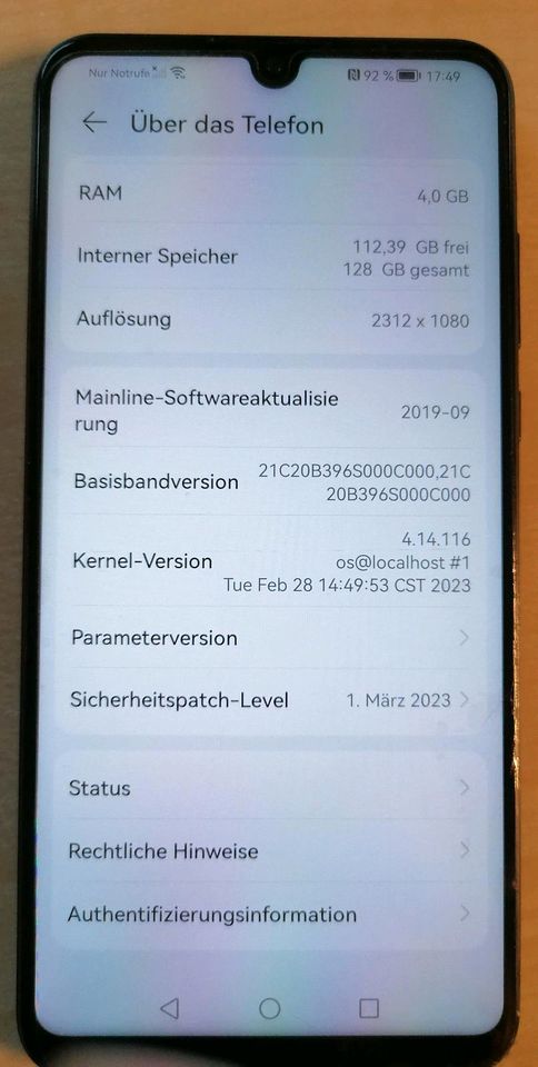 Huawei P30lite, 4 / 128 GB, mit Displayfolie und Cover in Detmold