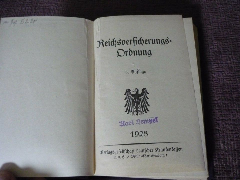 Reichsversicherungs - Ordnung 1928 - Verlagsgesellschaft deutsche in Plauen