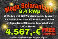 ✅ 8,4 kWp Superset ☀️ Solaranlage Sungrow 20 Module K2 Unterkonstruktion Kabel MC4 Stecker Photovoltaik Solar PV DIY Hessen - Waldems Vorschau