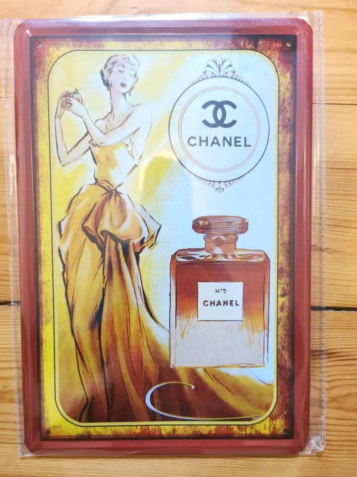 Chanel Blechschild Braun Blech Schild Deko Bild Sammler retro in Berlin