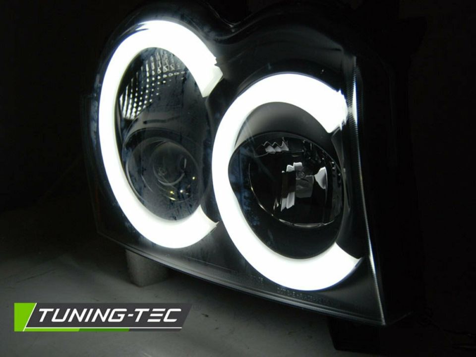 Chrysler Jeep Grand Cherokee LED Tube Scheinwerfer Schwarz 05-08 in Calden