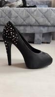 Schwarze Bianco Plateau High Heels Pumps Absatzschuhe mit Glitzer Berlin - Charlottenburg Vorschau