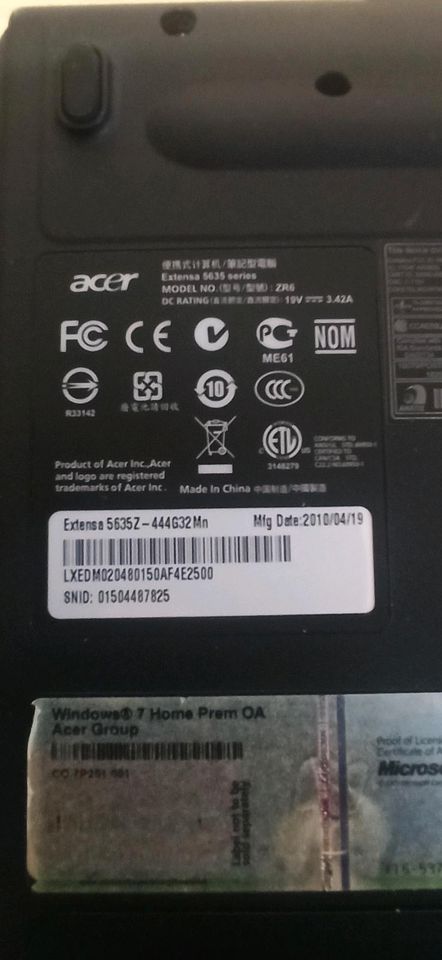 ACER Laptop Extensa 5635Z Defekt ohne Festplatte in Hannover