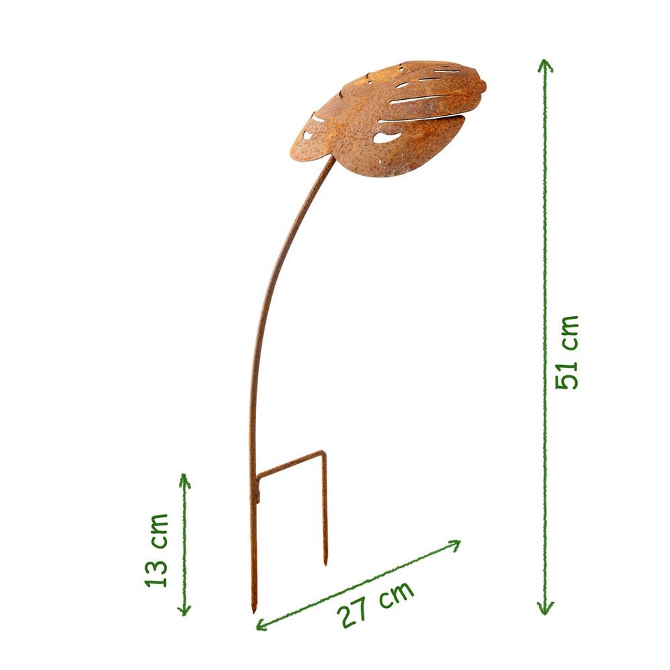 Dekostecker für den Garten aus Metall mit Edelrost Höhe 51cm in Eime