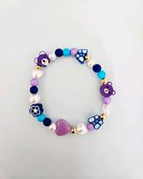 Kauf Dich Glücklich Armband / Perlenarmband Smiley Lila Bär Frankfurt am Main - Nordend Vorschau