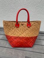 Schicke Strohtasche beige/rot Niedersachsen - Stade Vorschau