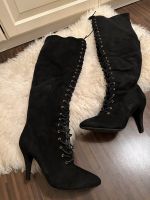 Sexy schwarze Overknee Stiefel High Heel mit Schnürung Niedersachsen - Peine Vorschau