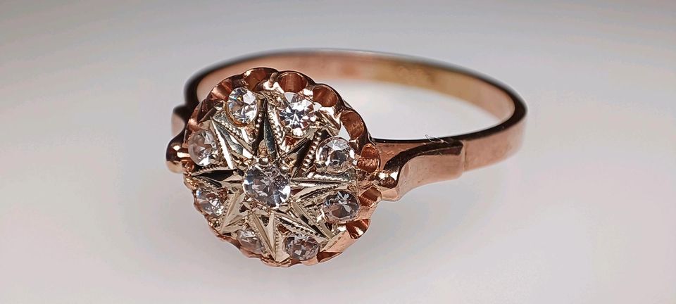 Russischer Diamant Ring 583 Gold 14 k (585) 68 antik in Reinstorf