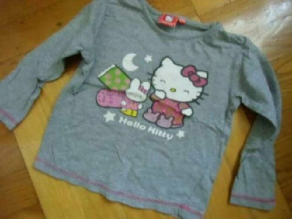 langarm Shirt, grau mit Hello-Kitty Motiv Gr. 98-104 in Demitz-Thumitz