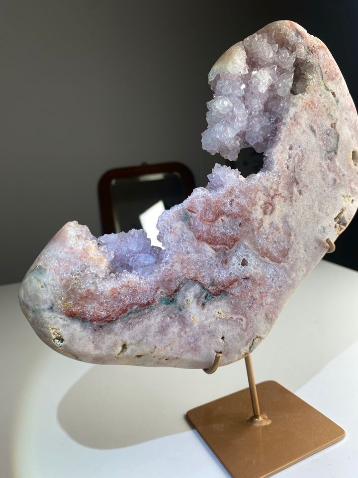 Pinker Amethyst Slab auf Ständer, Brasil, Mineralien & Kristalle in Hamburg