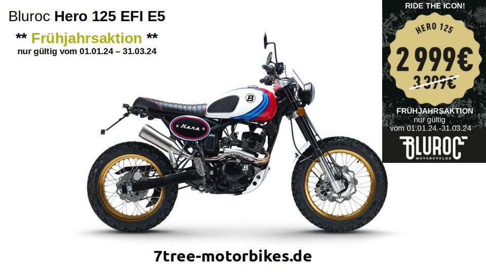 Bluroc Hero 125 | NEU |A1/B196| Scrambler | white | no Verve Moto in Siebenbäumen