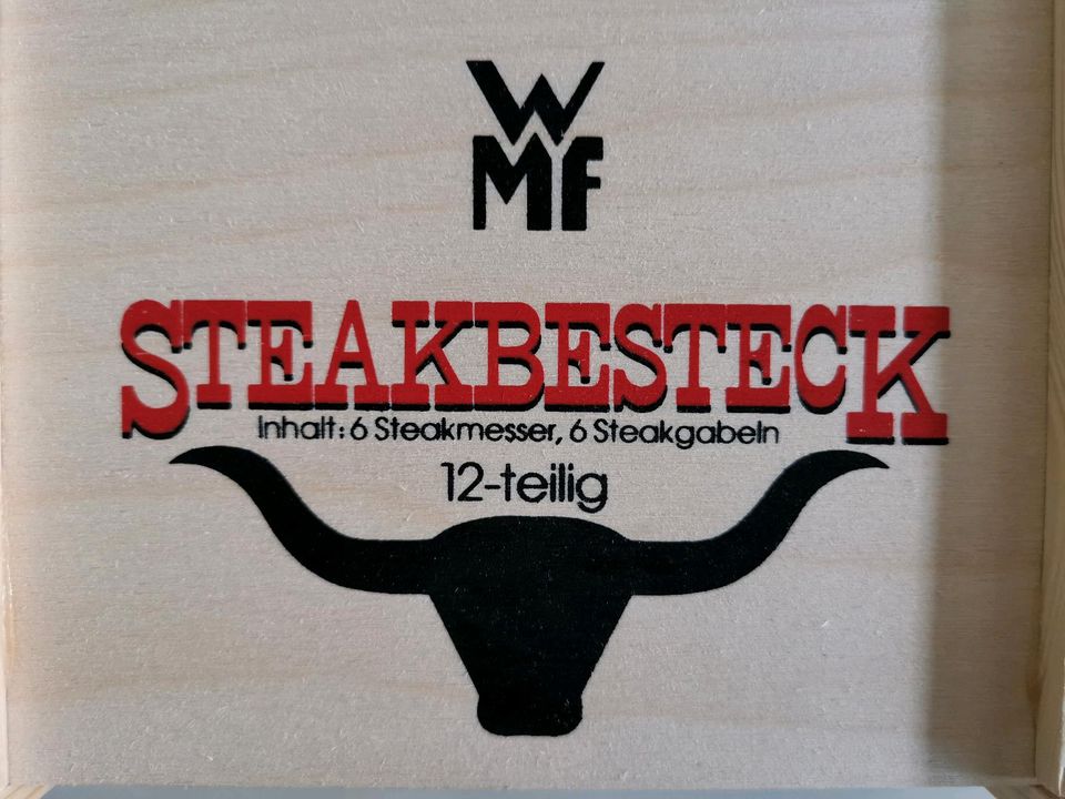 NEU & UNBENUTZT WMF Steakbesteck 12teilig original Holzkiste in Fulda