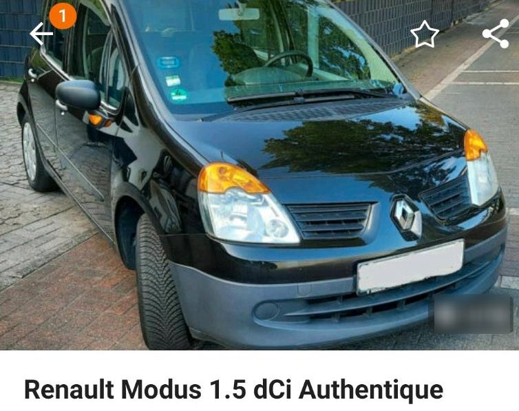 Renault Modus 1,5 Diesel 1,5dci Authentique TÜV + ÖL NEU in Duisburg