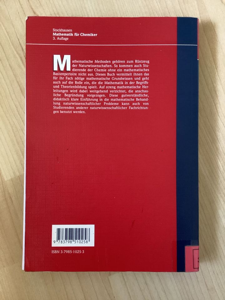 Mathematik für Chemiker - Manfred Stockhausen, Dritte Auflage in Leun