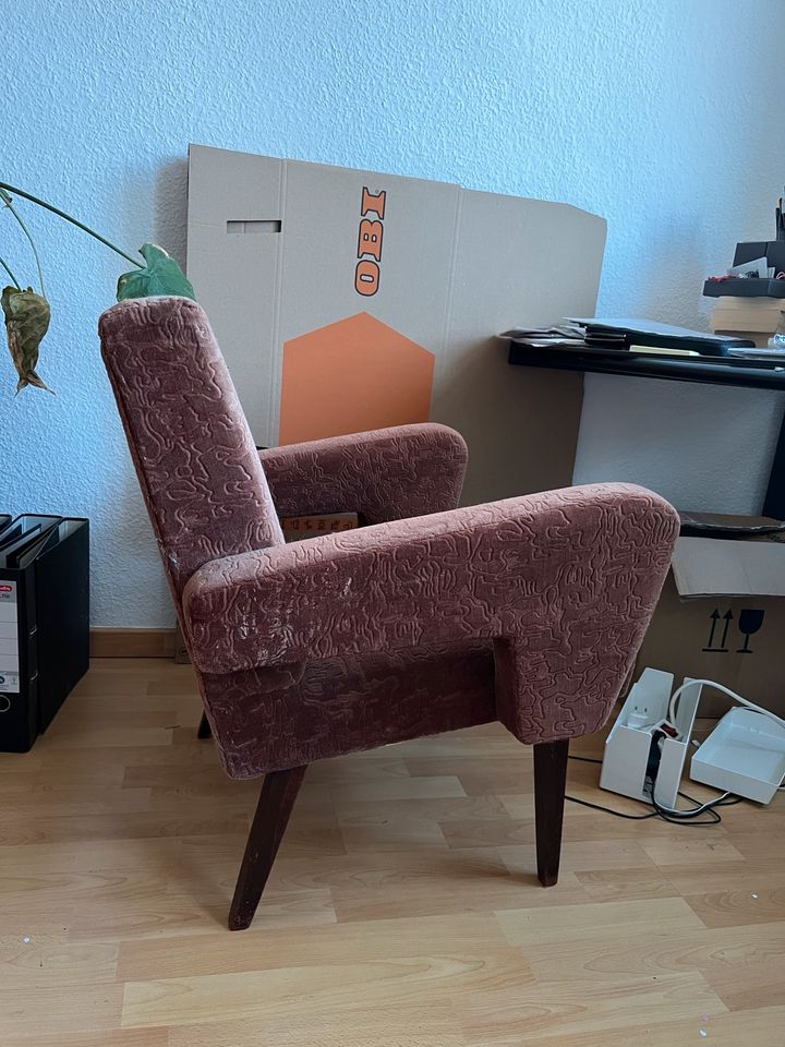 Midcentury Vintage Sessel Samt in Leipzig