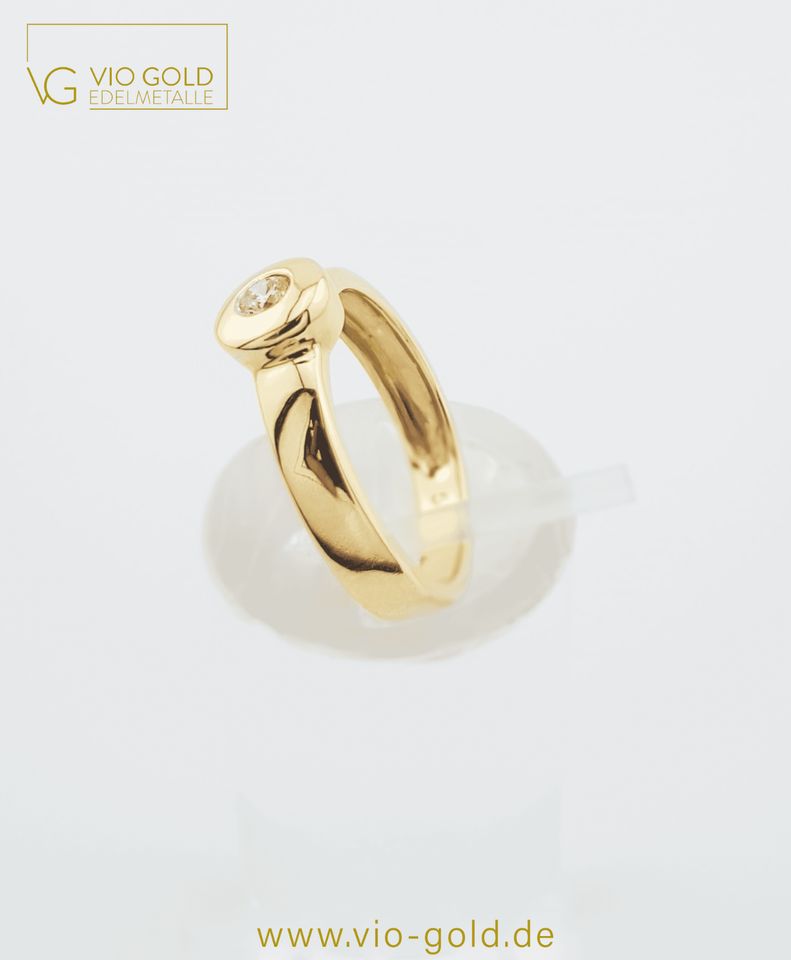 Klassiker: Diamantring ca. 0,075 ct. aus 14 Kt. 585er Gold | Damen - Vio Gold  G1327 in Regensburg