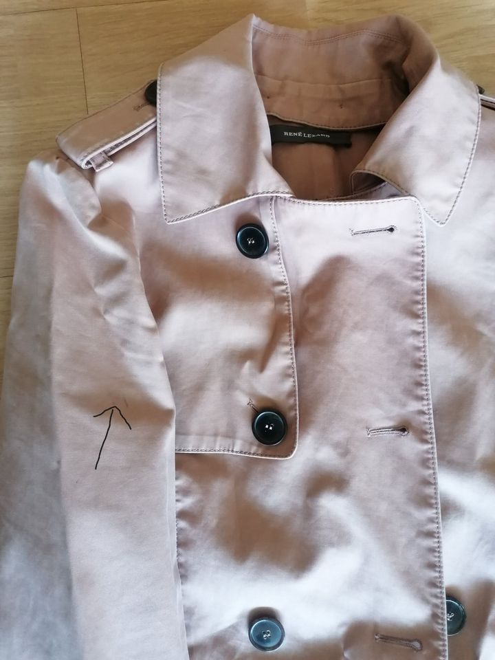 Rene Lezard Damen Sommer Trenchcoat rosa nude Gr. 38 in Berlin