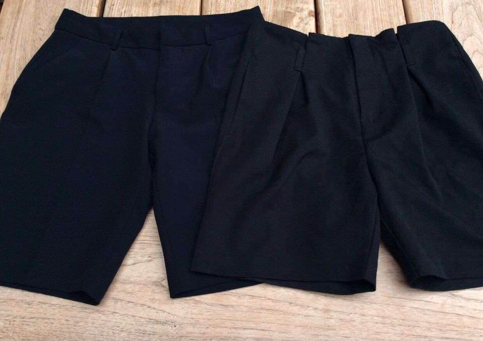 Only: 2 elegante Shorts/Business, schwarz, Stoff, Gr. M/38 in Homburg