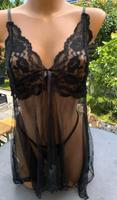 Babydoll, Dessous, schwarz mit Spitze, 42/Cup C Baden-Württemberg - Rheinhausen Vorschau