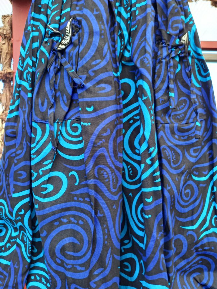 afrikanisches Mädchenkleid blau 134 140 9 J. NEU 100% Baumwolle in Denzlingen
