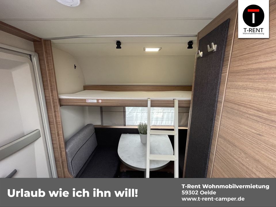 Kompakter Wohnwagen mieten Klima 2-4 Personen 8.6.-29.6.24 in Oelde