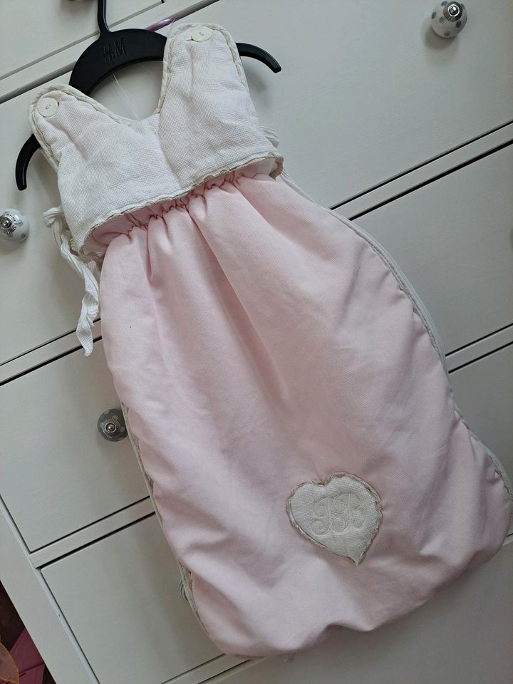 Schlafsack Baby 70 cm rosa weiß in Lörrach
