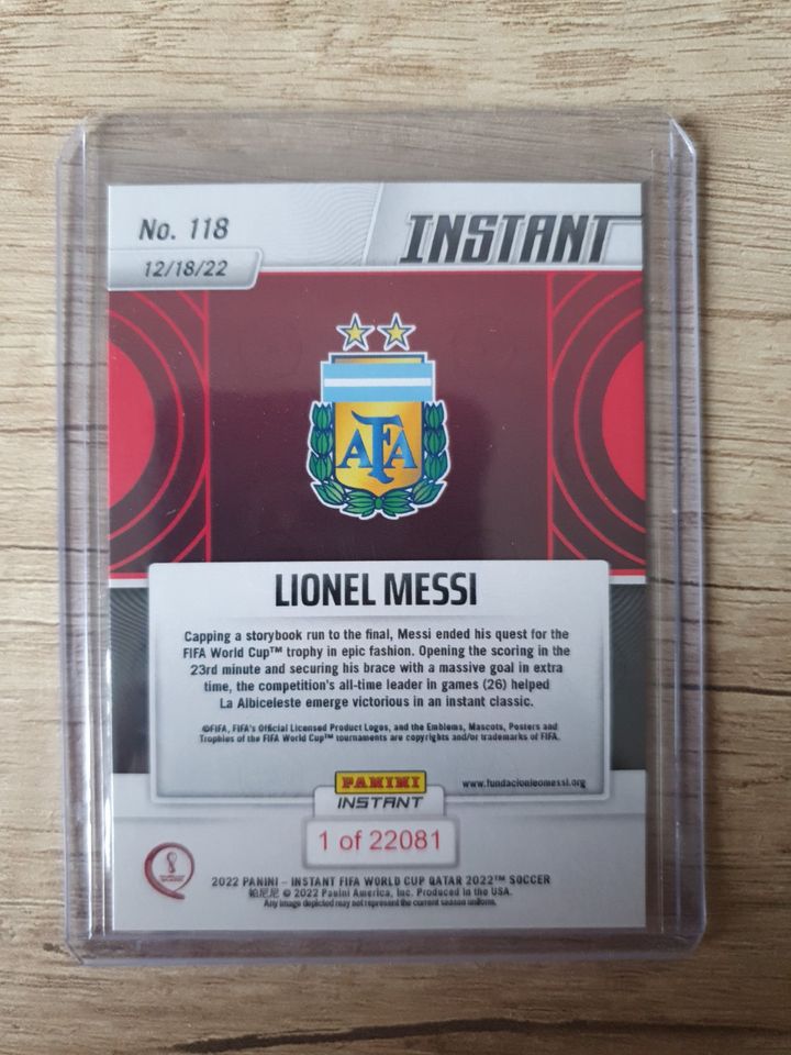 2022 PANINI INSTANT - LIONEL MESSI - FIFA WC QATAR in Grevenbroich