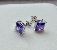 Amethyst Ohrstecker Princess Cut in 925 Sterling Silber Unisex Hessen - Wiesbaden Vorschau