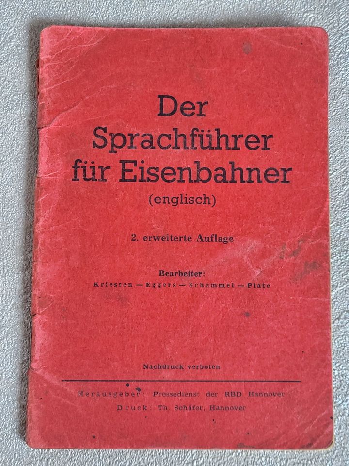 Der Sprachführer für Eisenbahner englisch 1946 - Rarität in Hameln