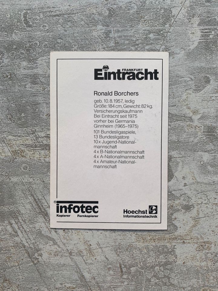 Ronald Borchers   Autogrammkarte   Eintracht Frankfurt in Hainburg