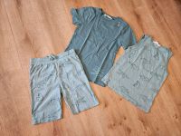 Gr. 134 H&M Set mint Krokodil   Shirt Top kurze Hose Shorts Niedersachsen - Wittmund Vorschau