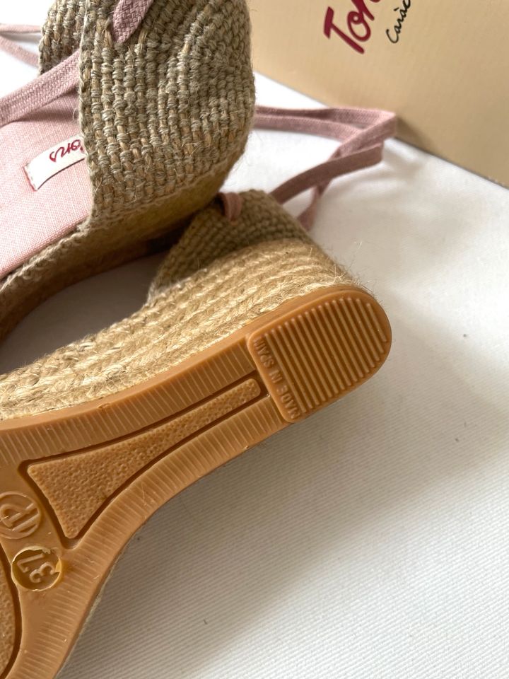 NEU Toni Pons Keilabsatz Sandalen Espadrilles Leinen rosa Gr. 37 in Karlsruhe