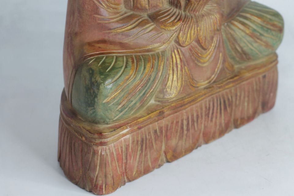 BUDDHA Figur Gottheit sitzende Buddhafigur Lotusblüte 40cm in Schrobenhausen