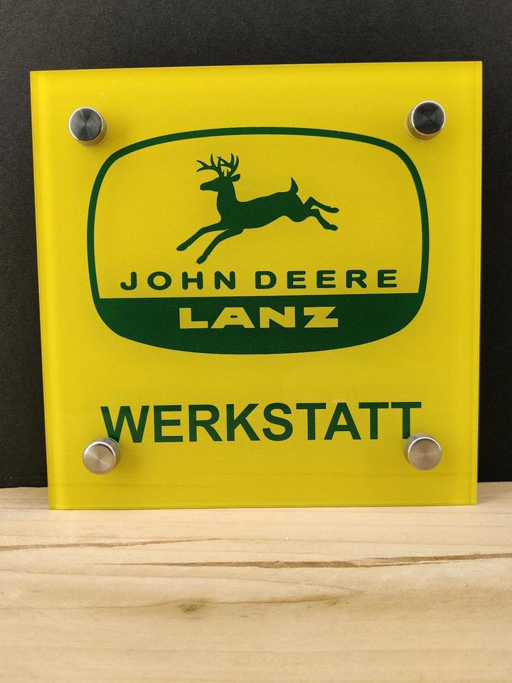 John Deere Lanz Werkstatt Schild Oldtimer Traktor Bulldog NEU in Emlichheim