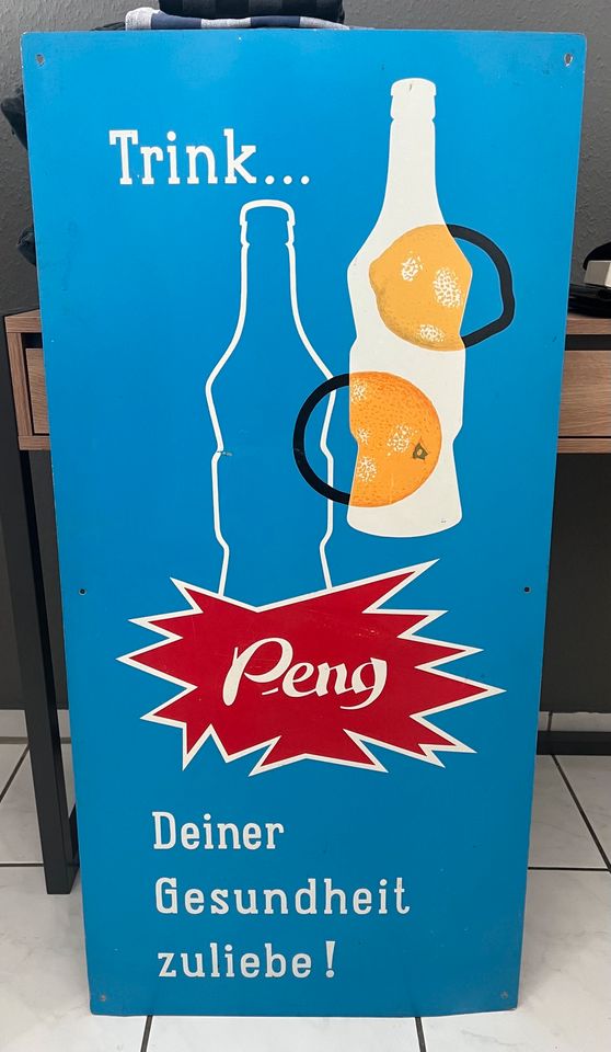 Seltenes PENG Limonade Werbeschild Reklameschild Werbung in Mönchengladbach