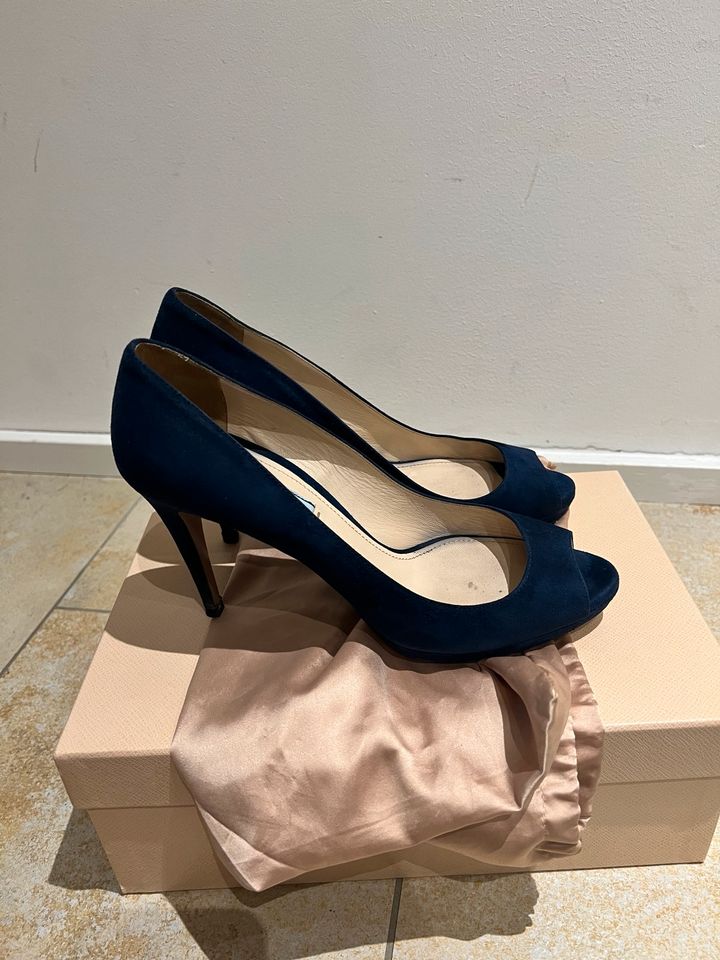 Prada pumps Gr 39 dunkelblau Wildleder Velourleder in München